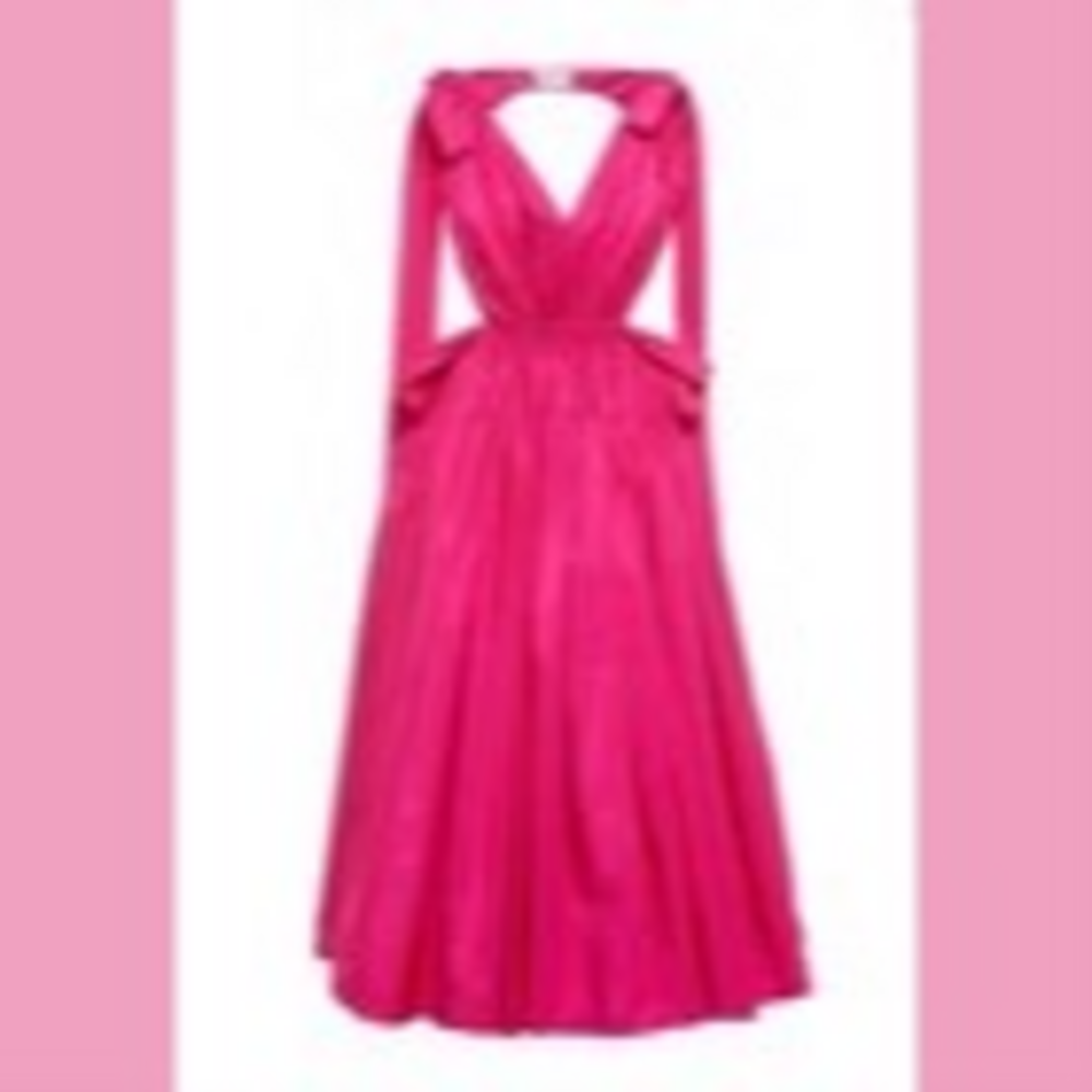 Alexander McQueen Bow Strap Open-Back Midi-Dress in Pink